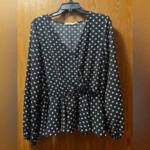 Large Polka-dot Mi Ami Shirt Black & White